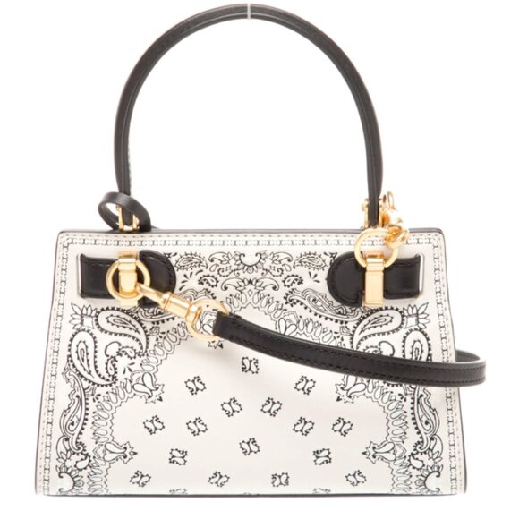Lee Radziwill Petite Bag In Ivory Americana Bandana by Tory Burch - Picture 10 of 12